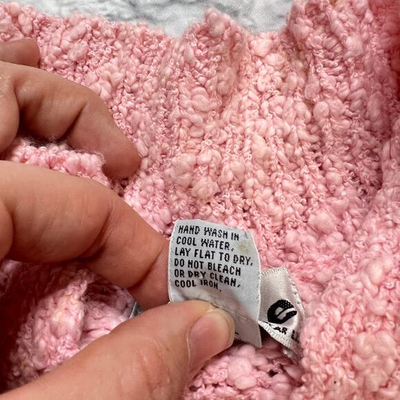 Vintage Kobe Crystal Sportswear Short Sleeve Sweater Women 42 XL One Button Pink - Picture 5 of 6